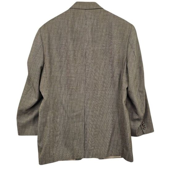 Lauren Ralph Lauren Mens 43L Tan Brown Houndstooth Wool Two Button Blazer - Picture 3 of 12